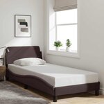 vidaXL Cadre de lit Dover marron foncé 90x200 cm tissu
