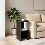 vidaXL Table d'appoint Chêne noir Ø 39 5 x 55 cm Bois d'ingénierie