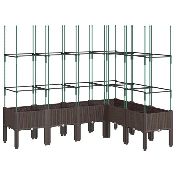 vidaXL Jardinière avec treillis marron 160x120x142 5 cm PP