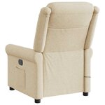vidaXL Fauteuil inclinable de massage électrique crème tissu