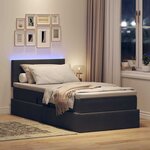 vidaXL Lit de rangement LED avec matelas Gris foncé 90 x 190 cm