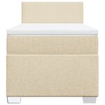 vidaXL Sommier à lattes de lit avec matelas Crème 90x200 cm Tissu