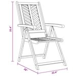 vidaXL Chaises de jardin inclinables 4 Pièces Bois massif acacia
