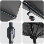 vidaXL Parasol de jardin Anthracite 294 x 150 x 223 cm tissu