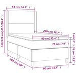 vidaXL Sommier à lattes de lit avec matelas Gris clair 90x200 cm Tissu