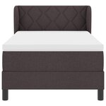 Lit Box Spring vidaXL avec Matelas Marron Foncé 90x200 cm Tissu