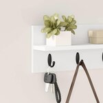 vidaXL Porte-manteau mural Blanc 40 x 10.5 x 18 cm Bois d'ingénierie