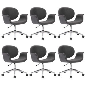 vidaXL Chaises pivotantes à manger lot de 6 gris tissu
