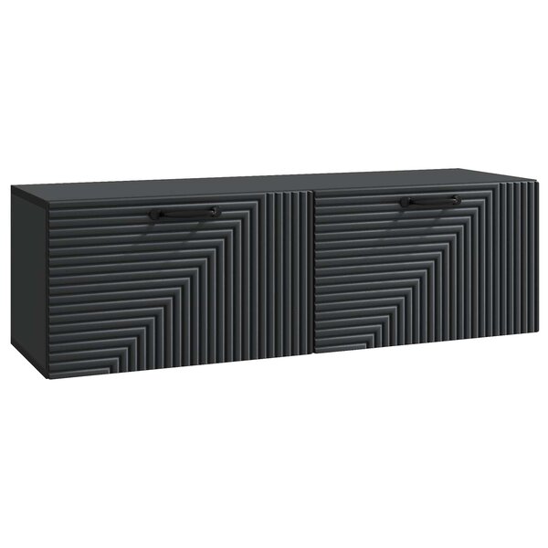 vidaXL Meuble TV mural Noir 98 x 31 x 30 cm Bois d'ingénierie