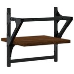 vidaXL Étagères murales avec barres 2 Pièces chêne marron 30x25x30 cm