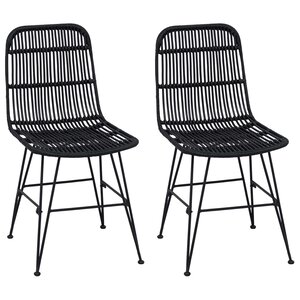 vidaXL Chaise de salle à manger 2 Pièces Noir 41 x 55 x 85 cm