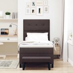 vidaXL Lit à ressorts avec matelas Marron foncé 100 x 200 cm tissu