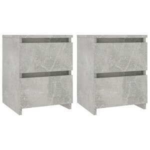 vidaXL Tables de chevet 2 Pièces Gris béton 30x30x40 cm Bois d’ingénierie