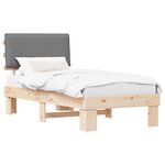 vidaXL Cadre de lit avec tête de lit rembourrée Gris clair 75 x 190 cm