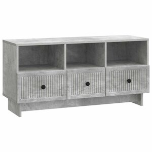 vidaXL Meuble TV Gris béton 102 x 34 5 x 50 cm Bois d'ingénierie