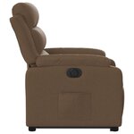 vidaXL Fauteuil inclinable électrique marron tissu