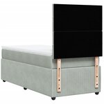 vidaXL Sommier à lattes de lit et matelas Gris clair 100x200cm Velours