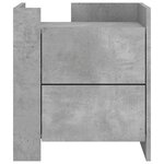 vidaXL Table de chevet gris béton 45x50x50 cm bois d'ingénierie