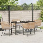 vidaXL Ensemble de salle à manger de jardin 5 pièces avec coussins en poly rattan brun
