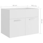 vidaXL Armoire d'évier Blanc 60x38 5x46 cm Bois d’ingénierie