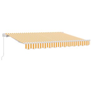 vidaXL Auvent Rétractable Jaune et blanc 3 x 2 m
