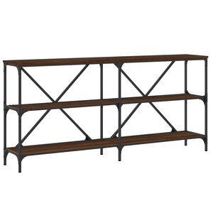 vidaXL Table console chêne marron 160x30x75cm bois d'ingénierie et fer