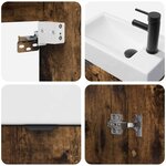 vidaXL Meuble de salle de bain avec robinet Chêne fumé