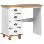 vidaXL Bureau "ASKIM" avec tiroirs Blanc 95x40x75 cm en Bois Massif de Pin