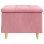 vidaXL Pouf de rangement avec coussin Rose 60 x 60 x 45 cm Velours