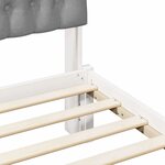 vidaXL Cadre de lit avec tête de lit rembourrée Blanc 135 x 190 cm