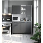 Buffet de cuisine - Gris mat - 5 portes - ECO - 120 x 40 x 178 cm