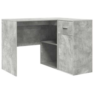 vidaXL Bureau d'angle avec tiroir 2 Pièces Gris béton 102 x 50 x 75 cm