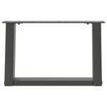 vidaXL Pieds de table basse en U  2 pièces  anthracite  50 x (30-31) cm  acier