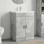 vidaXL Meuble sous lavabo de salle de bain Gris béton
