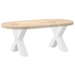 vidaXL Pieds de table basse en forme de X  2 pièces  blanc  60 x (42-43) cm  acier