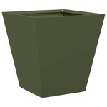 vidaXL Jardinières 2 Pièces vert olive 30x30x30 cm acier