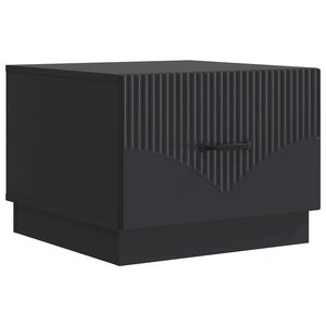 vidaXL Table basse avec tiroir Noir 49 x 50 x 37 cm Bois d'ingénierie