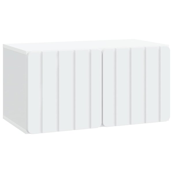 vidaXL Meuble TV mural 59 5 x 31 x 30 cm Blanc Bois d'ingénierie
