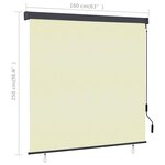 vidaXL Store roulant d'extérieur 160x250 cm Crème