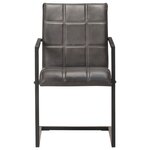 vidaXL Chaises à manger cantilever lot de 6 gris cuir véritable