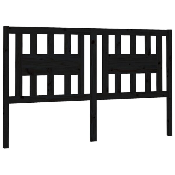 vidaXL Tête de lit Noir 126x4x100 cm Bois massif de pin