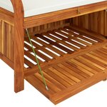 vidaXL Banc de rangement de jardin avec coussin 91 cm Bois d'acacia