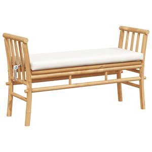 Banc de jardin vidaXL avec coussin de 110 cm en bambou