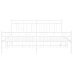 vidaXL Cadre de lit métal sans matelas et pied de lit blanc 183x213 cm