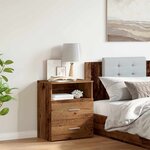 vidaXL Table de chevet vieux bois 50x32x60 cm bois d'ingénierie