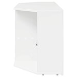 vidaXL Meuble TV LED d'Angle Blanc brillant 104 x 40 x 50 cm