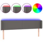vidaXL Tête de lit à LED Gris 203x16x78/88 cm Similicuir