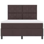 vidaXL Lit à ressorts avec matelas Marron foncé 160 x 200 cm tissu