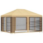 vidaXL Abri de jardin avec parois 4 × 3 m Crème Polyester et Acier