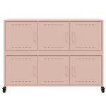 vidaXL Buffet rose 100 5x39x72 cm acier